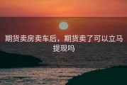 期货卖房卖车后，期货卖了可以立马提现吗