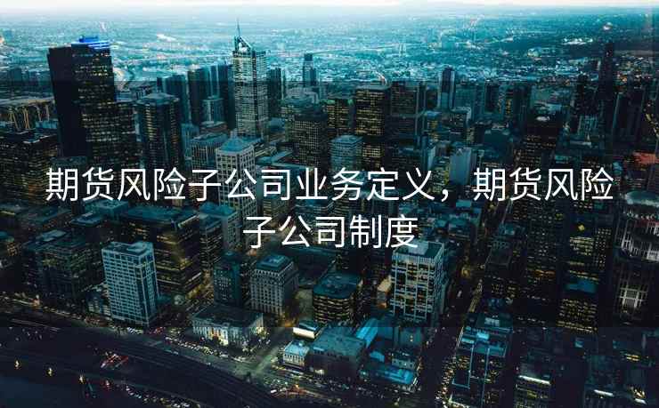 期货风险子公司业务定义，期货风险子公司制度