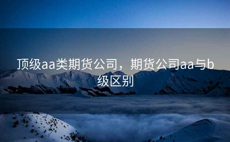 顶级aa类期货公司，期货公司aa与b级区别