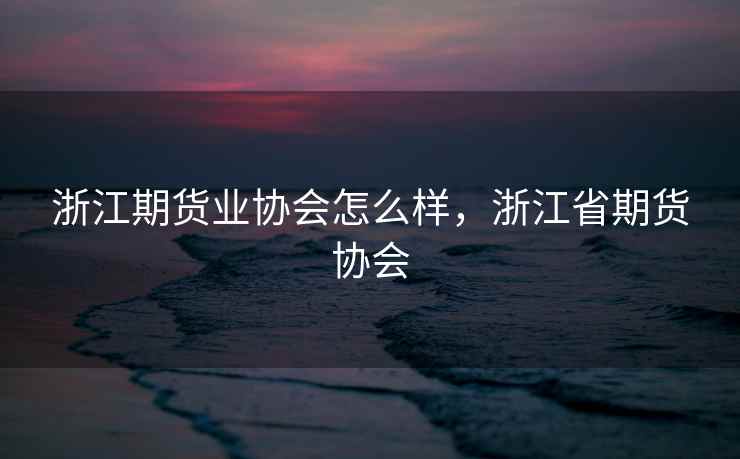 浙江期货业协会怎么样,浙江省期货协会 浙江期货业协会怎么样,浙江省期货协会
