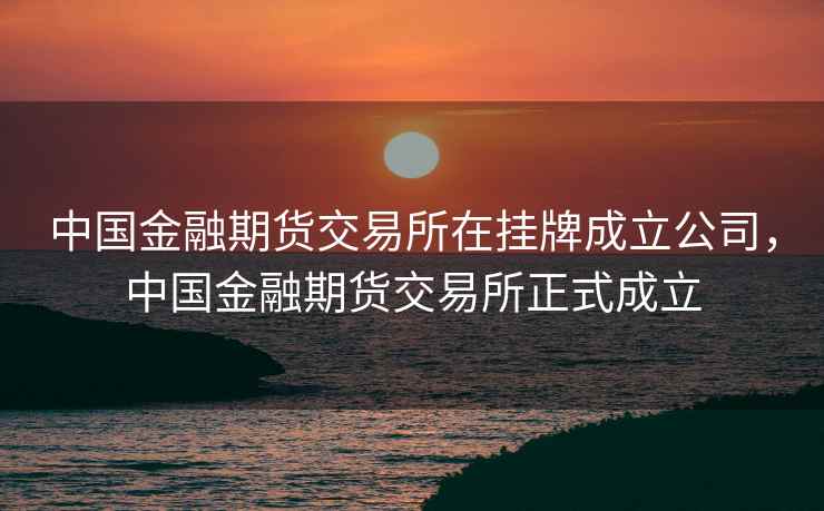 中国金融期货交易所在挂牌成立公司，中国金融期货交易所正式成立